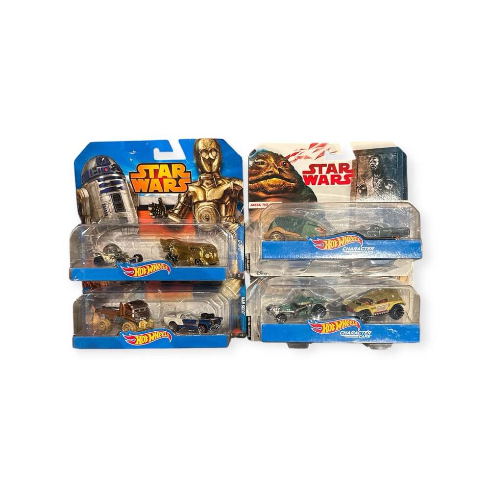 Lot of 4 Hot Wheels Star Wars Character Cars 2-Packs (2014 & 2017)